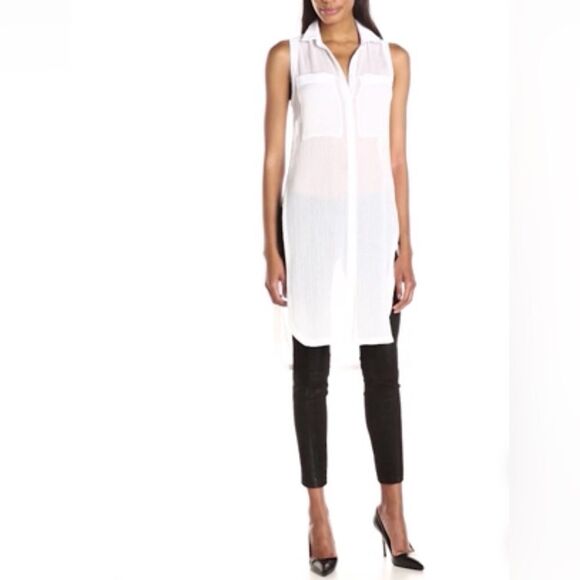 Helmut Lang Swift Sleeveless Tunic – Optic White Button-Down, Size S - Picture 10 of 11